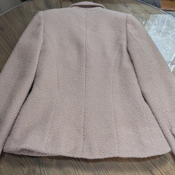 CHANEL Vintage Pale Pink Tweed Jacket Lucite CC Logo Buttons 1990s Women S M 4 6 - Picture 7 of 16